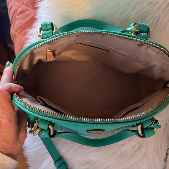 Coach Turquoise Leather Satchel - Picture 8 of 10